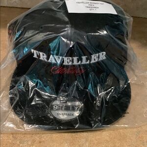 Traveller Whiskey Black Snapback Hat with Embroidered Logo